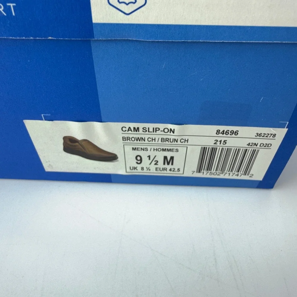 Nunn Bush Cam Slip-On Brown Leather Comfort Gel Shoes Mens 9.5 M NIB